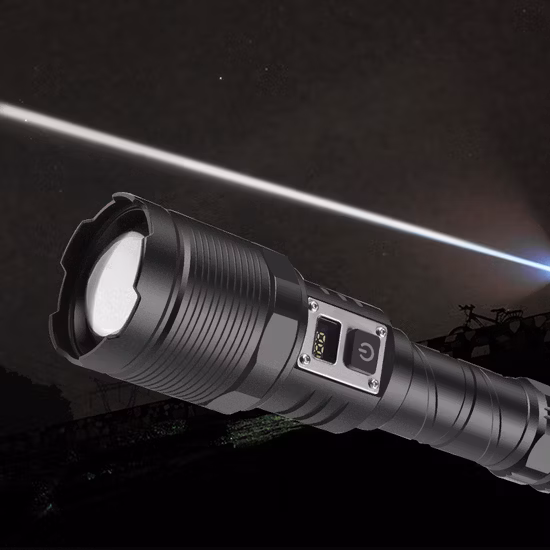 Linterna recargable de 30W 1500m brillante 1800 lúmenes Xhp70 potente linterna LED táctica USB